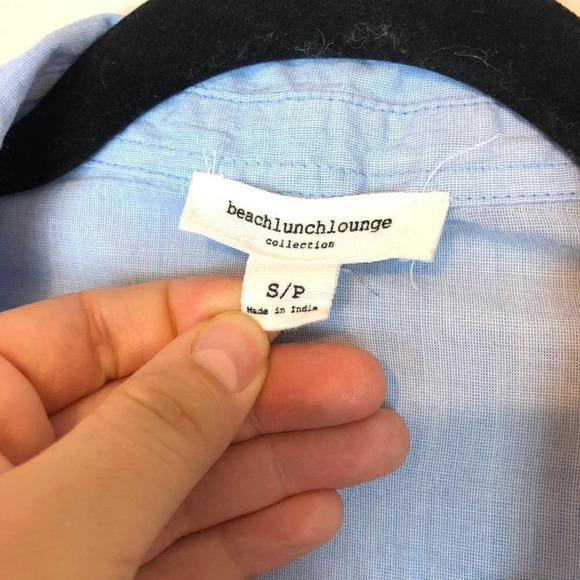 BeachLunchLounge | Bell Sleeve Button Down Blue Sm - Picture 2 of 5